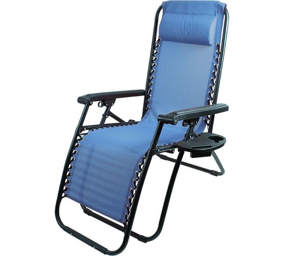 Изображение товара Складное кресло-шезлонг с подставкой Ecos CHO-137-14 Люкс голубой 993162