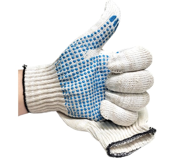 Изображение товара Перчатки R2R х/б 10 класс, 5 нитей, с ПВХ 300 пар 7010-0510