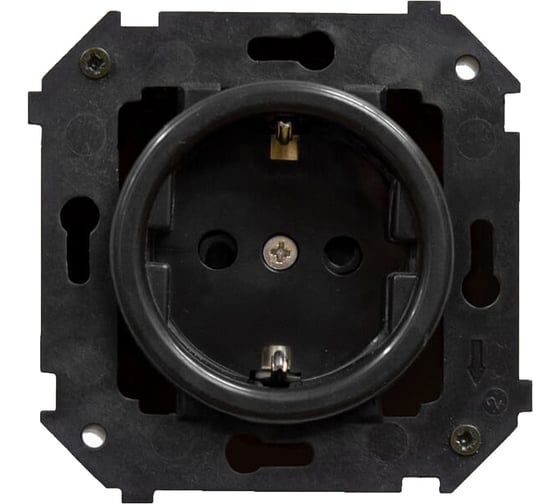 Изображение товара Механизм скрытого монтажа розетки Bironi серия Лизетта, черный B3-101-23