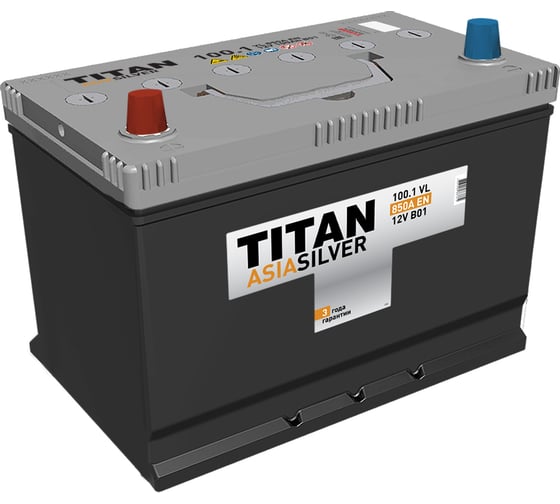 Изображение товара Аккумулятор Titan (9691) ASIASILVER 100.1 VL B01, прямая полярность, 850А, 304x175x221 4607008887372