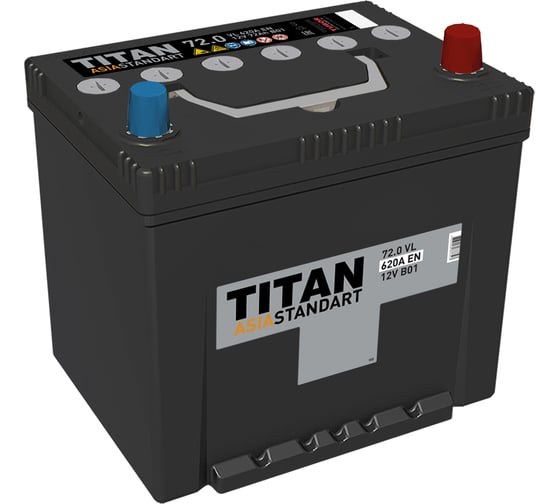 Изображение товара Аккумулятор Titan (9691) ASIA STANDART 72.0 VL B01, обратная полярность, 620А, 258x175x221 4607008887327