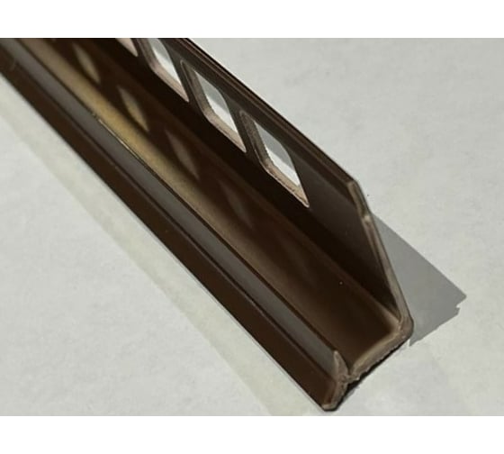 Изображение товара Внутренний профиль для плитки DECONIKA 10 мм, 2.5 м, 019-G Коричневый глянец Д-Пл10-В 019-0 КОР-Г