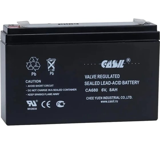 Изображение товара Аккумуляторная батарея CASIL CA680 6 В / 8 Ач 10601915