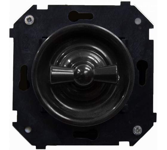 Изображение товара Поворотный выключатель Bironi, двухклавишный, серия "лизетта", скрытый монтаж, цвет черный, B3-202-23