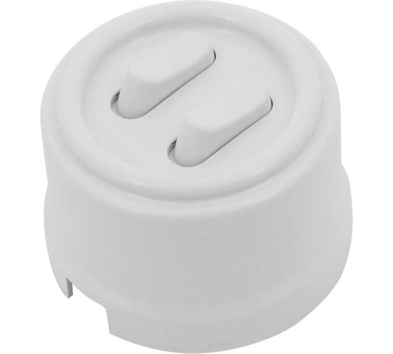 Изображение товара Кнопка Bironi (двухклавишная), пластик, цвет белый B1-222-21-PB