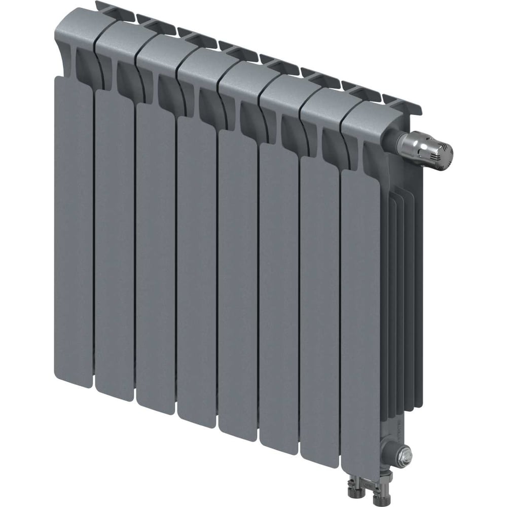 Изображение товара Биметаллический радиатор RIFAR MONOLIT Ventil 500 Титан 08 секц. правый