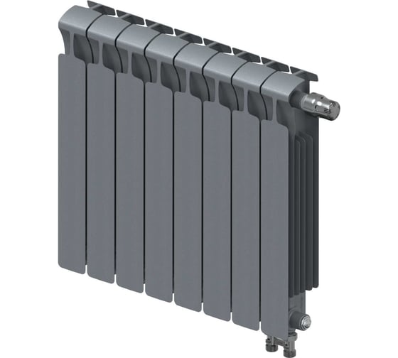 Изображение товара Биметаллический радиатор RIFAR MONOLIT Ventil 500 Титан 08 секц. нижн. прав. R-MN-500-08-VR-TI