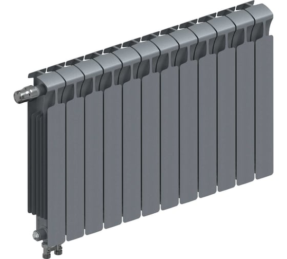 Изображение товара Биметаллический радиатор RIFAR MONOLIT Ventil 500 Титан 12 секц. нижн. лев. R-MN-500-12-VL-TI