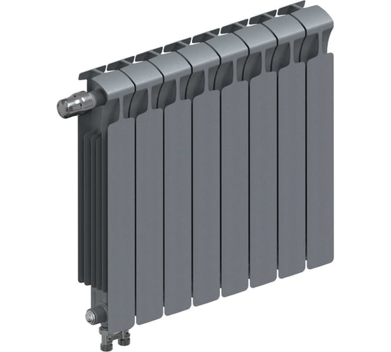 Изображение товара Биметаллический радиатор RIFAR MONOLIT Ventil 500 Титан 08 секц. нижн. лев. R-MN-500-08-VL-TI