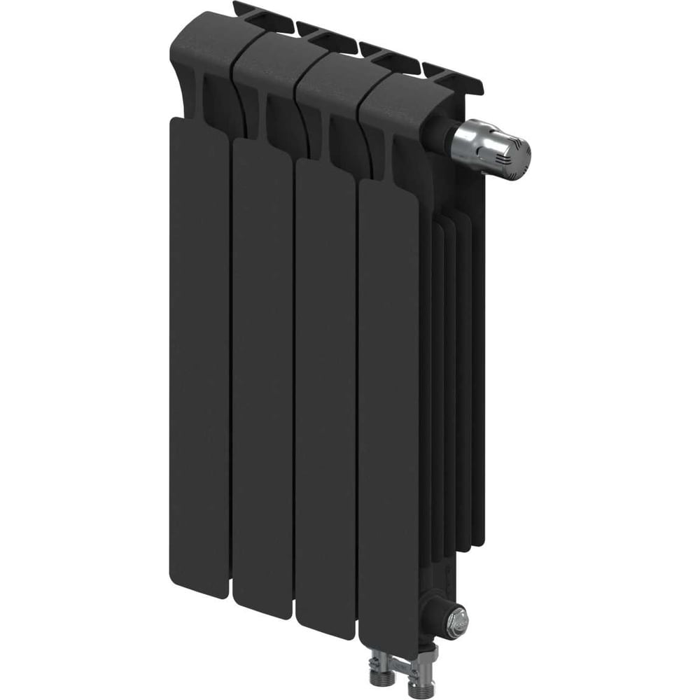 Изображение товара Биметаллический радиатор RIFAR MONOLIT Ventil 500 антрацит 4 секции нижнее правое подключение