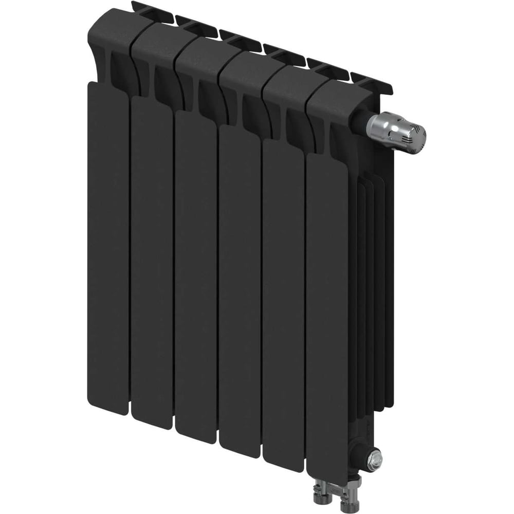 Изображение товара Биметаллический радиатор RIFAR MONOLIT Ventil 500 Антрацит 6 секций