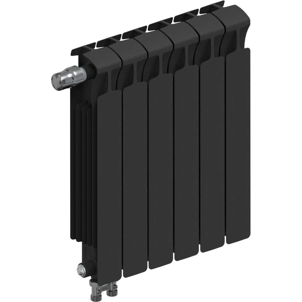 Изображение товара Биметаллический радиатор RIFAR MONOLIT Ventil 500 антрацит 6 секций для отопления