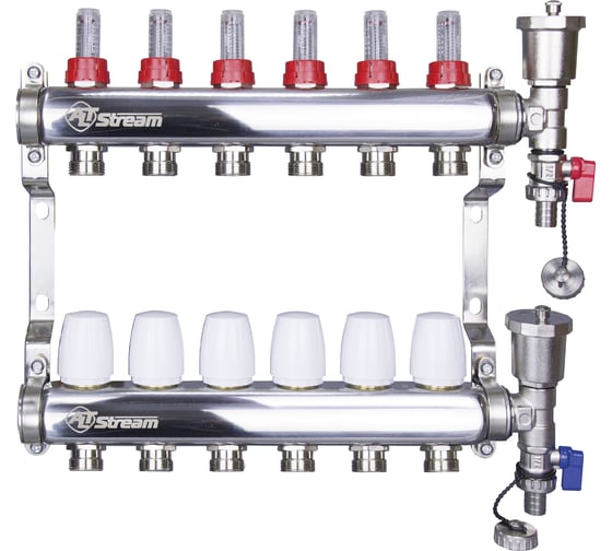Изображение товара Коллекторная группа с расходомерами в сборе из нержавеющей стали Altstream 1"x3/4" 10 выходов 005071109