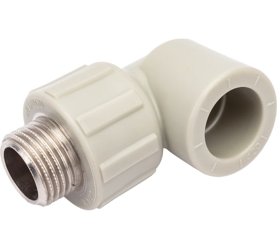 Изображение товара Угольник комбинированный ПОЛИТЭК 20x1/2 нар. р. PPRC (СЕРЫЕ) 9410002012С