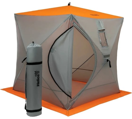 Изображение товара Зимняя палатка Helios Куб HS-ISC-180OLG, 1.8x1.8 м, оранжевый/серый 186986
