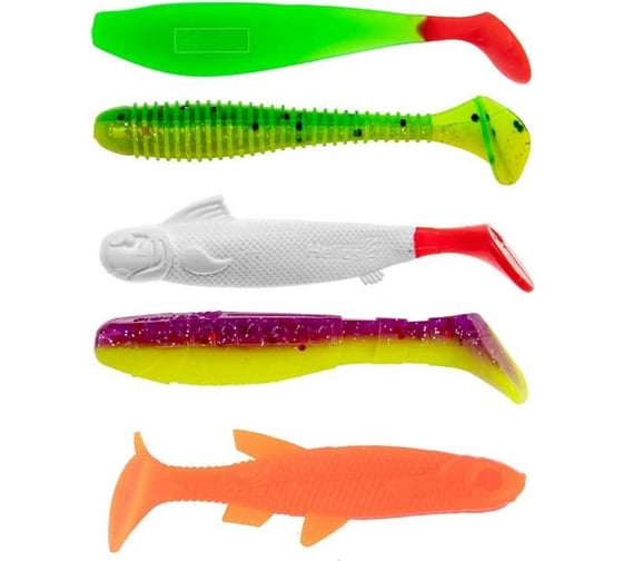 Изображение товара Набор приманок для ловли на джиг Helios HS-PJ-SET2, 5шт, SET#2 311020