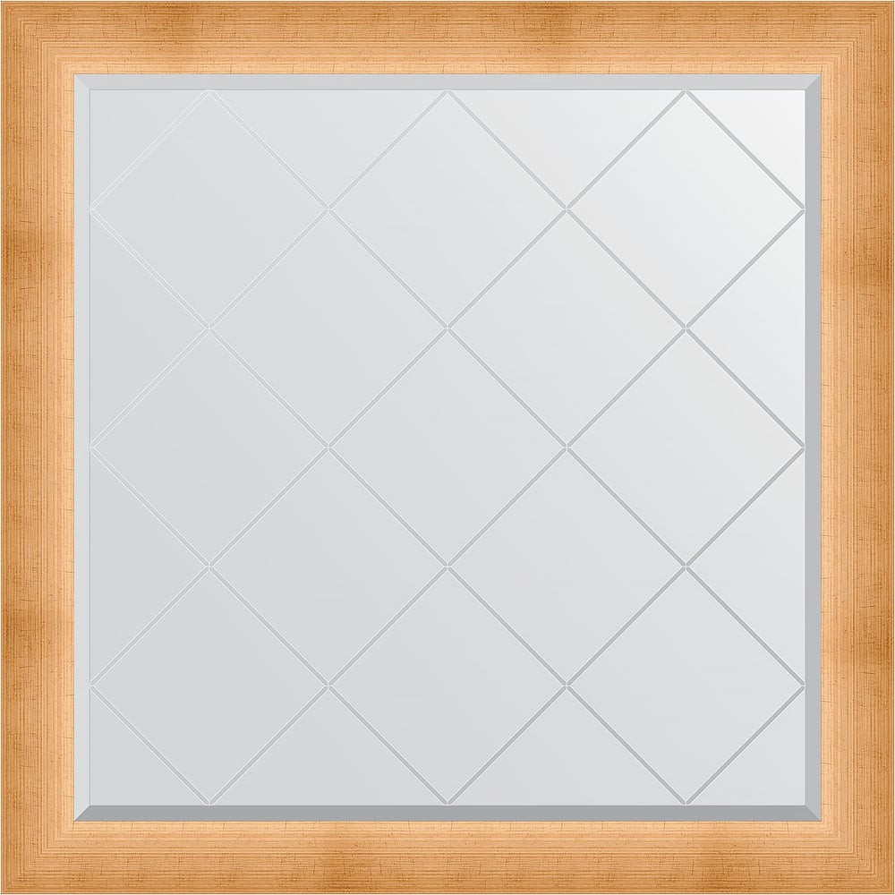 Изображение товара Зеркало EVOFORM с гравировкой в багетной раме 106x106 см травленое золото