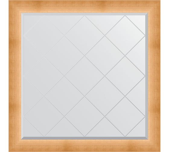 Изображение товара Зеркало EVOFORM с гравировкой в багетной раме - травленое золото 87 мм (106x106 см) BY 4527