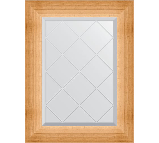 Изображение товара Зеркало EVOFORM с гравировкой в багетной раме - травленое золото 87 мм (56x74 см) BY 4517