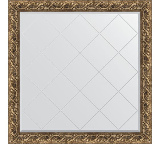 Изображение товара Зеркало EVOFORM с гравировкой в багетной раме - фреска 84 мм (106x106 см) BY 4442