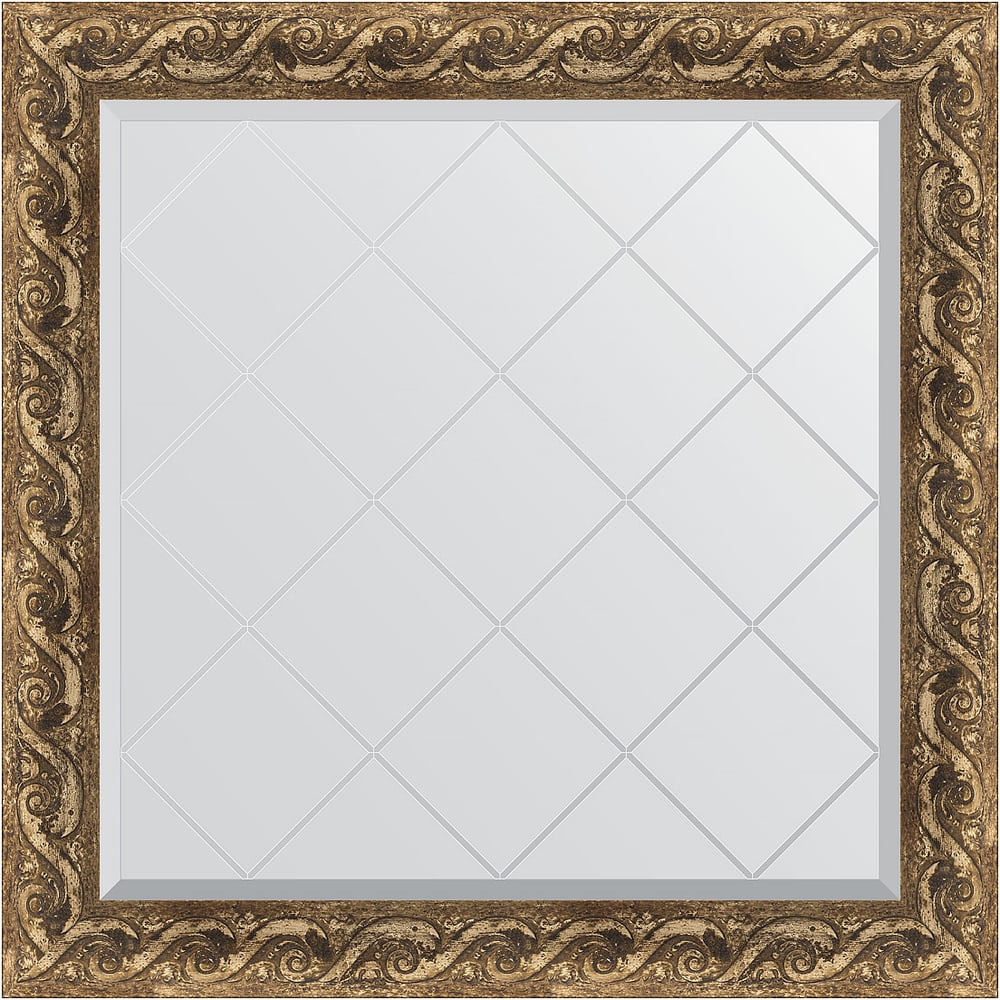 Изображение товара Зеркало EVOFORM с гравировкой в багетной раме 86x86 см золото