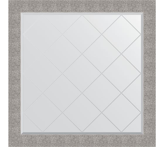 Изображение товара Зеркало EVOFORM с гравировкой в багетной раме - чеканка серебряная 90 мм (106x106 см) BY 4453