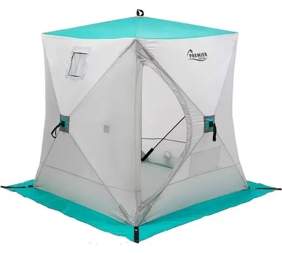 Изображение товара Зимняя палатка Premier fishing PR-ISC-180BG PREMIER Куб, 1.8x1.8м, бирюзовый/серый 186988