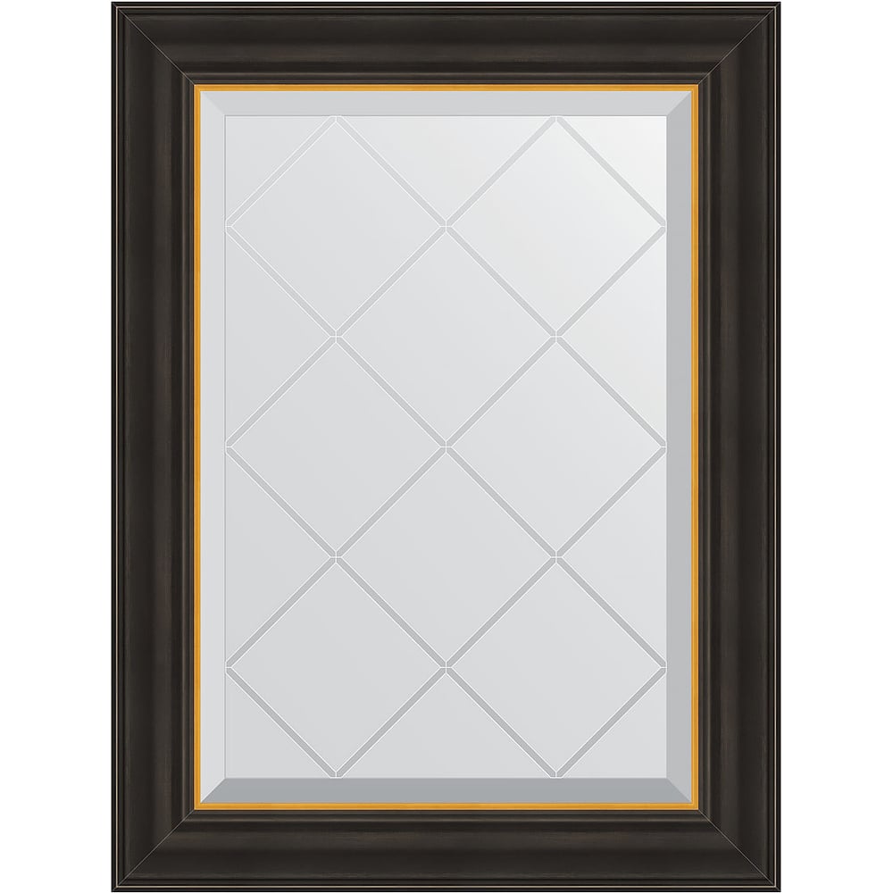 Изображение товара Зеркало EVOFORM с гравировкой в багетной раме 54x71 см черное дерево с золотом BY 4529