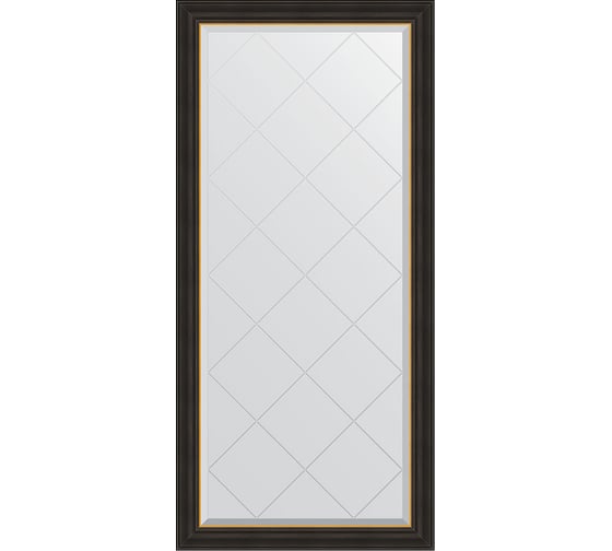 Изображение товара Зеркало EVOFORM с гравировкой в багетной раме - черное дерево с золотом 71 мм (74x156 см) BY 4535