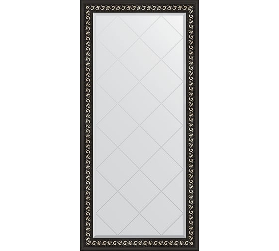 Изображение товара Зеркало EVOFORM с гравировкой в багетной раме - черный ардеко 81 мм (75x157 см) BY 4268