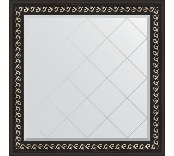 Изображение товара Зеркало EVOFORM с гравировкой в багетной раме - черный ардеко 81 мм (85x85 см) BY 4311