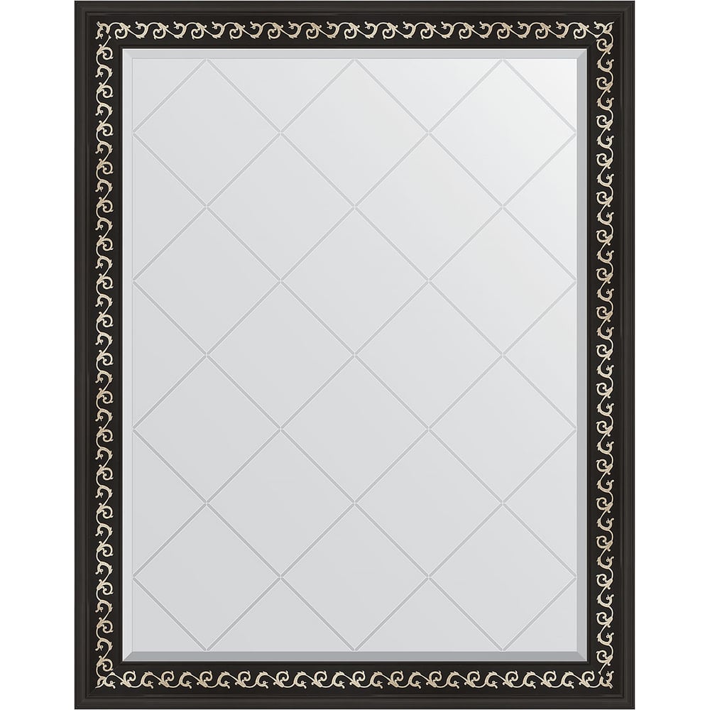 Изображение товара Зеркало EVOFORM с гравировкой в багетной раме 95x120 см черный ардеко