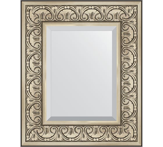 Изображение товара Зеркало EVOFORM с фацетом в багетной раме - барокко серебро 106 мм (50x60 см) BY 3372