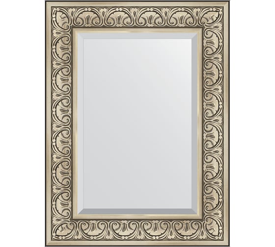 Изображение товара Зеркало EVOFORM с фацетом в багетной раме - барокко серебро 106 мм (60x80 см) BY 3398