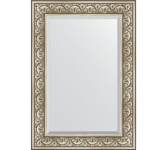 Изображение товара Зеркало EVOFORM с фацетом в багетной раме - барокко серебро 106 мм (70x100 см) BY 3450