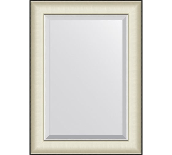 Изображение товара Зеркало EVOFORM с фацетом в багетной раме - белая кожа с хромом 78 мм (54x74 см) BY 7449