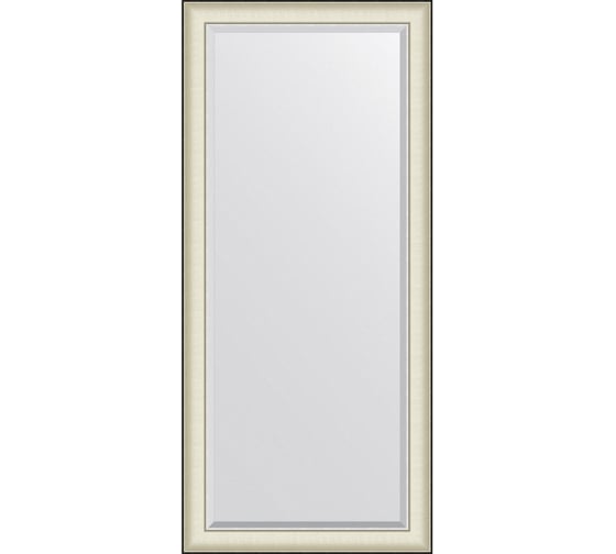 Изображение товара Зеркало EVOFORM с фацетом в багетной раме - белая кожа с хромом 78 мм (74x164 см) BY 7457