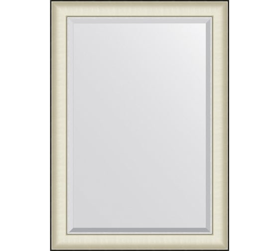Изображение товара Зеркало EVOFORM с фацетом в багетной раме - белая кожа с хромом 78 мм (74x104 см) BY 7452