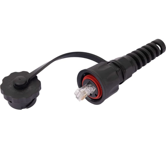 Изображение товара Индустриальный коннектор NIKOMAX RJ45/8P8C категория 6, 50мкд, неэкранированный, IP67, черный NMC-RJ88RA50UE3-IS-BK