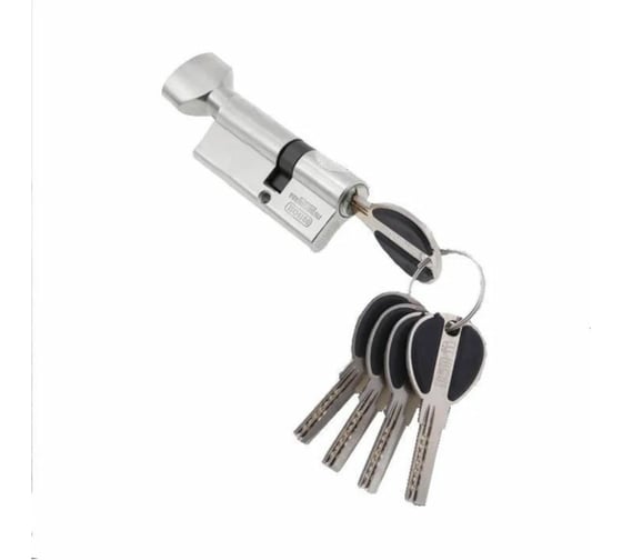 Изображение товара Ключевой цилиндр MSM 40+30 мм, матовый никель, ключ-вертушка CW40/30mm SN