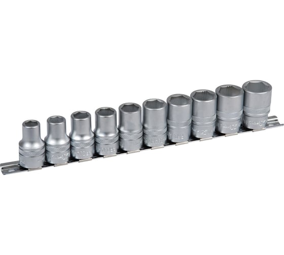 Изображение товара Набор торцевых шестигранных головок Xi-on 10-19 мм, 1/2", 10 предметов, на планке PROJAHN 4129