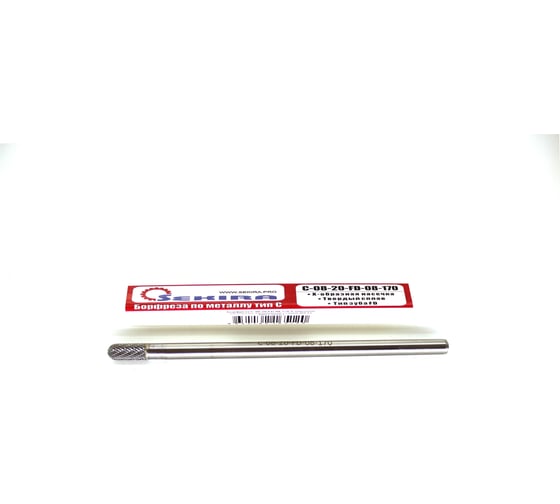 Изображение товара Бор-фреза твердосплавная сфероцилиндрическая C-08-20-FD-08-170 Х-образная насечка по закаленным сталям (60-65 HRC) Sekira 00000011110