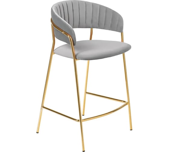 Изображение товара Полубарный стул BRADEX turin серый с золотыми ножками FR 0911