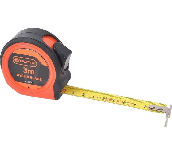 Изображение товара Метрическая рулетка TACTIX обрезиненная 3 м с лентой 16 мм 235341