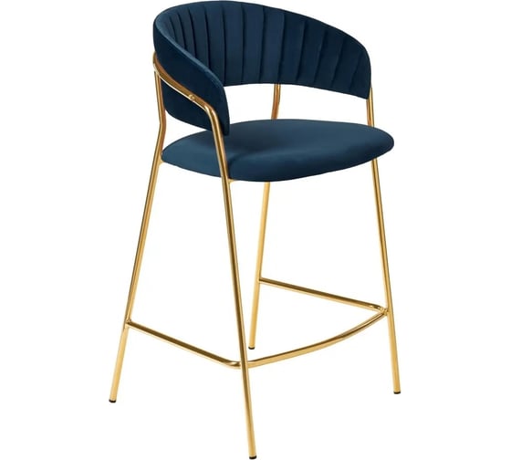 Изображение товара Полубарный стул BRADEX turin синий с золотыми ножками FR 0909