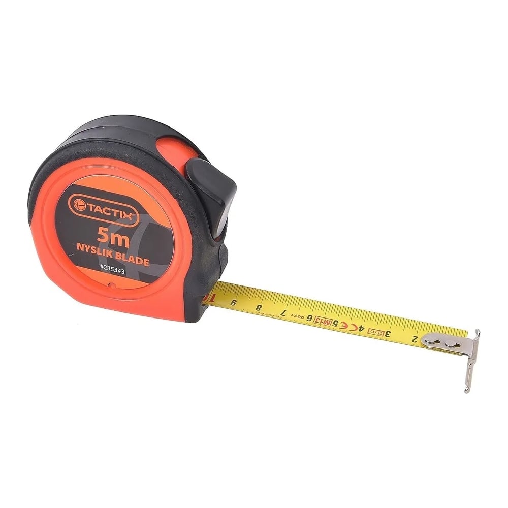 Изображение товара Метрическая рулетка TACTIX обрезиненная 5 м с лентой 19 мм 235343