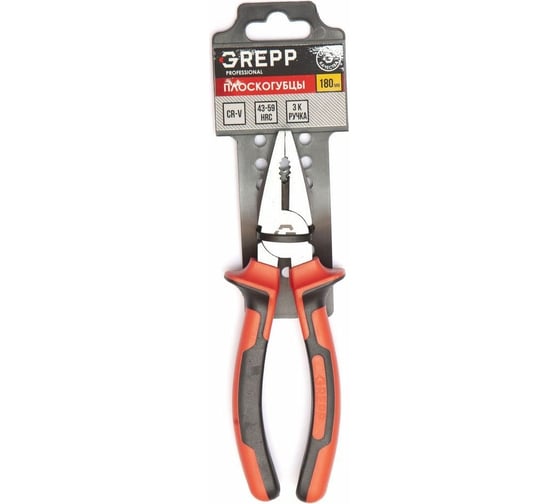 Изображение товара Усиленные плоскогубцы Ladina GREPP трехкомпонентная рукоятка, CrV, 180 мм 205-109