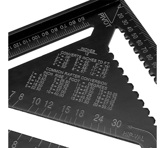 Изображение товара Плотницкий угольник WOODWORK 300 мм, алюминиевый, метрический CTR-300