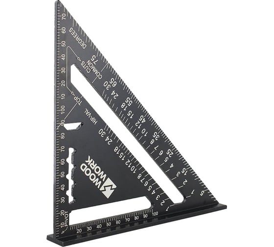 Изображение товара Плотницкий угольник WOODWORK 170 мм, алюминиевый, метрический CTR-170