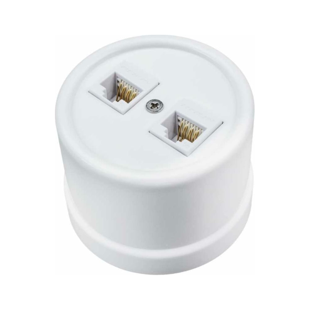 Изображение товара Розетка Bironi RJ45 двойная, белый цвет, фарфор